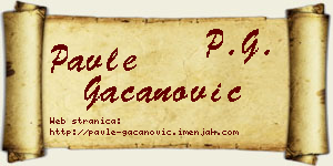 Pavle Gačanović vizit kartica